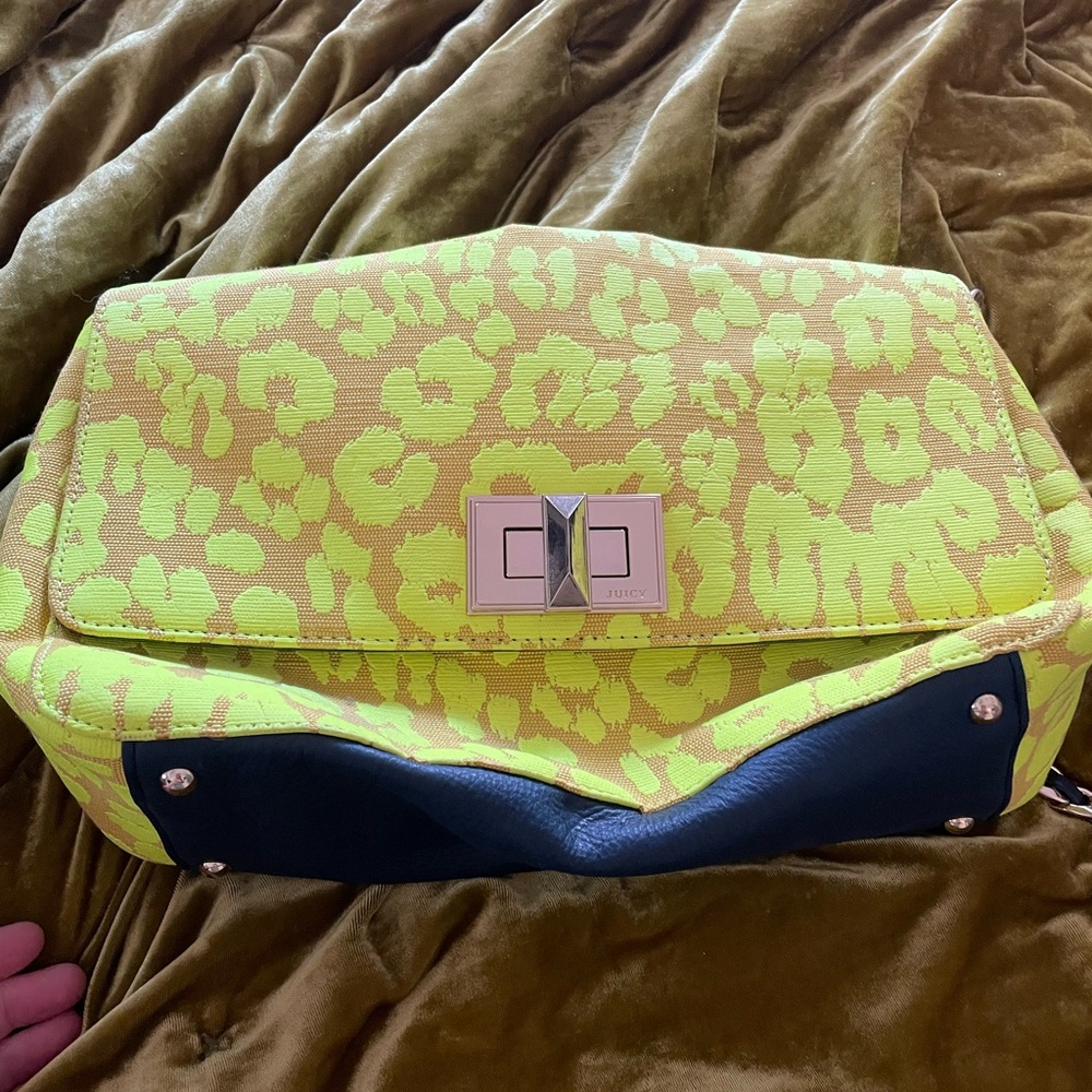 Juicy Couture yellow leopard purse